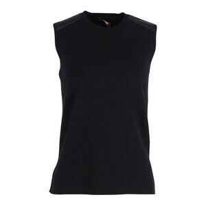 Pre Loved Ralph Lauren Vintage Sleeveless Knit Top Leather Accents Women black